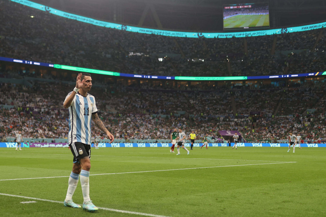El delantero Ángel Di María reconoció que los jugadores de la selección de Argentina sienten "alivio y desahogo" tras ganar a México y recuperar las opciones de clasificación para los octavos de final de Qatar 2022. EFE/ Juan Ignacio Roncoroni